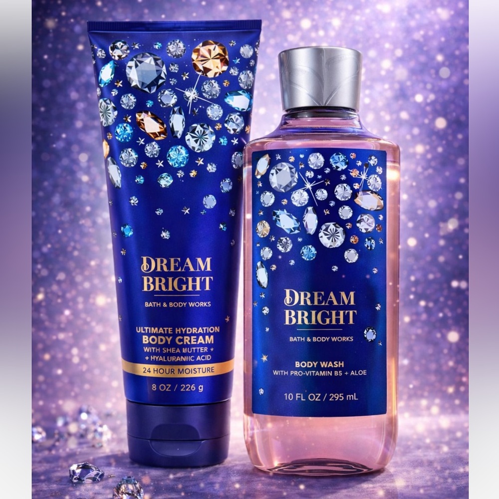 Bath and Body Works Dream Bright Body Wash and Body Cream Scent Set